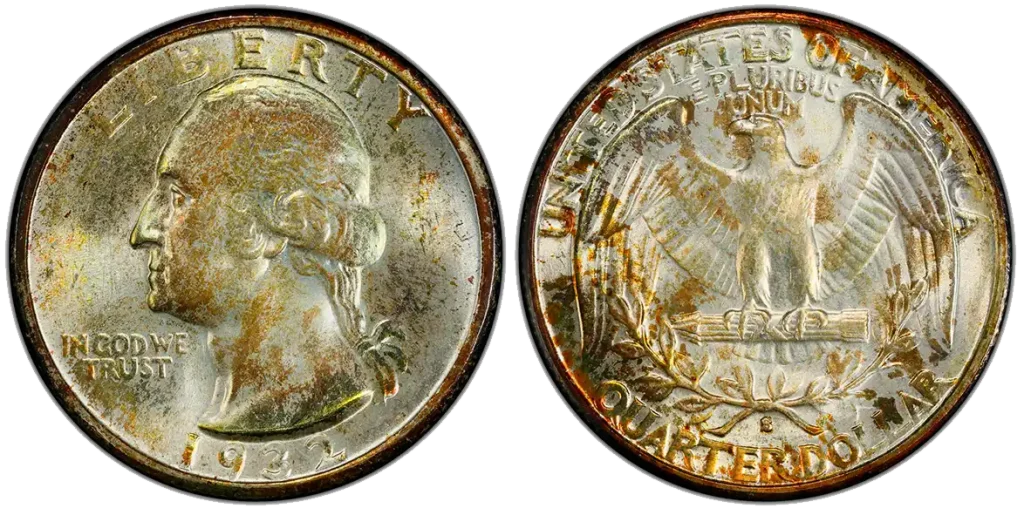 obverse and reverse of the 1932-S 25C