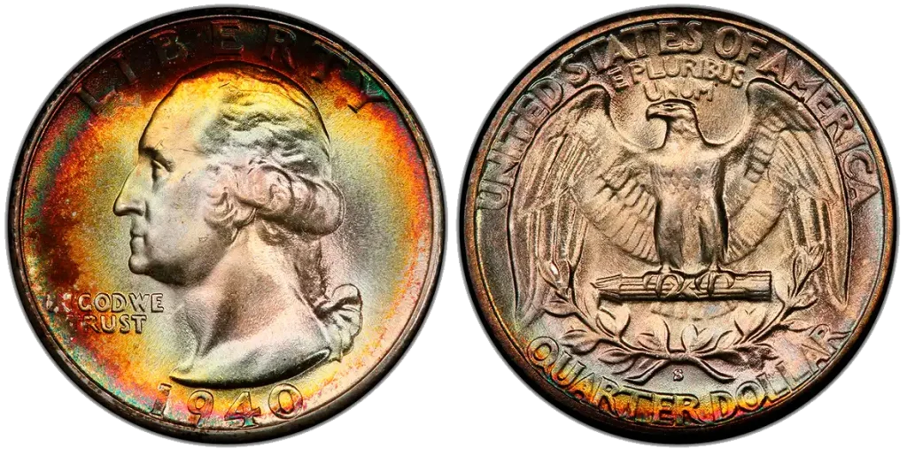 obverse and reverse of the 1940 25C