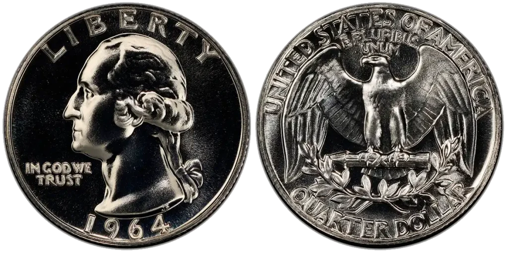 obverse and reverse of the 1964 25C