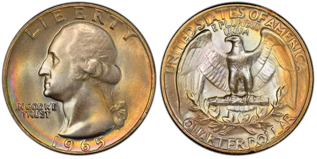 obverse and reverse of the 1965 25C