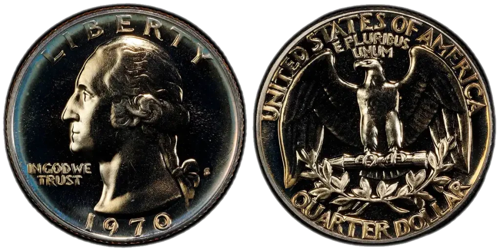 obverse and reverse of the 1970-S 25C