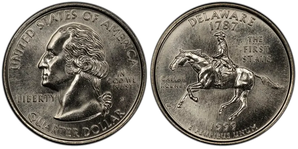 obverse and reverse of the 1999 25C