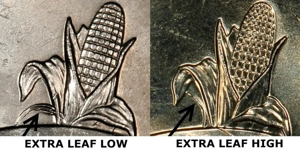 details of the 2004-D 25C Extra Leaf Error