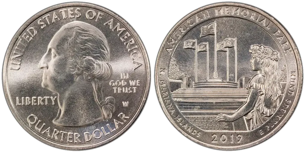 obverse and reverse of the 2019-W 25C